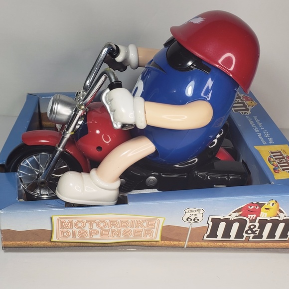 Blue M&M's Route 66 Motorbike Dispenser - Picture 2 of 10